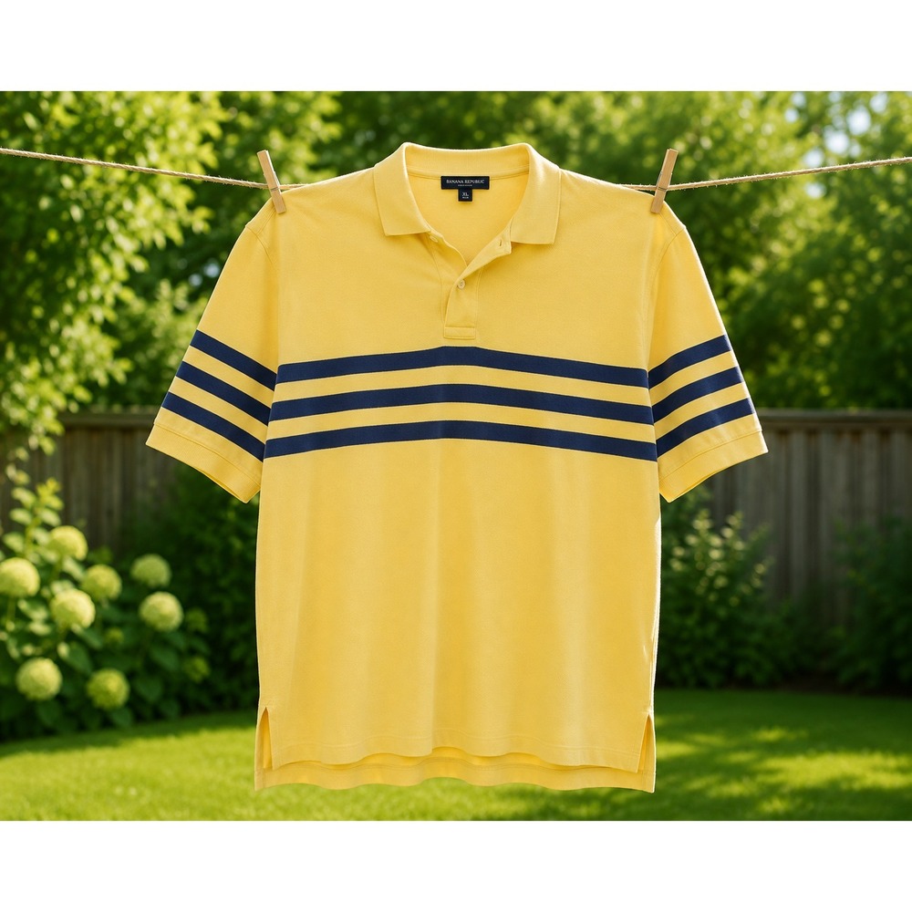 Polo Ralph Lauren Mens Large Yellow Polo Shirt Short Sleeve Classic Fit